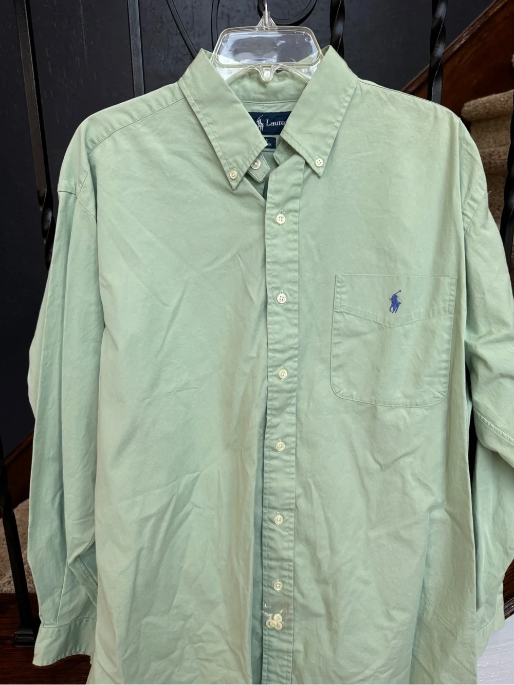 New Large Polo by Ralph Lauren Men's Light Green Oxford Button-Down Shirt - Picture 4 of 8